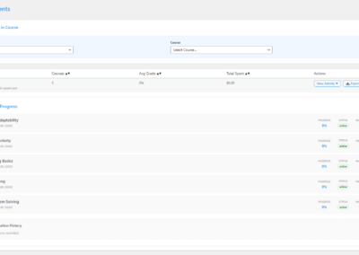 Academy Lite - Admin dashboard - Manage Students screen